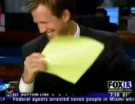 News Anchor Can't Keep A "Straight" Face